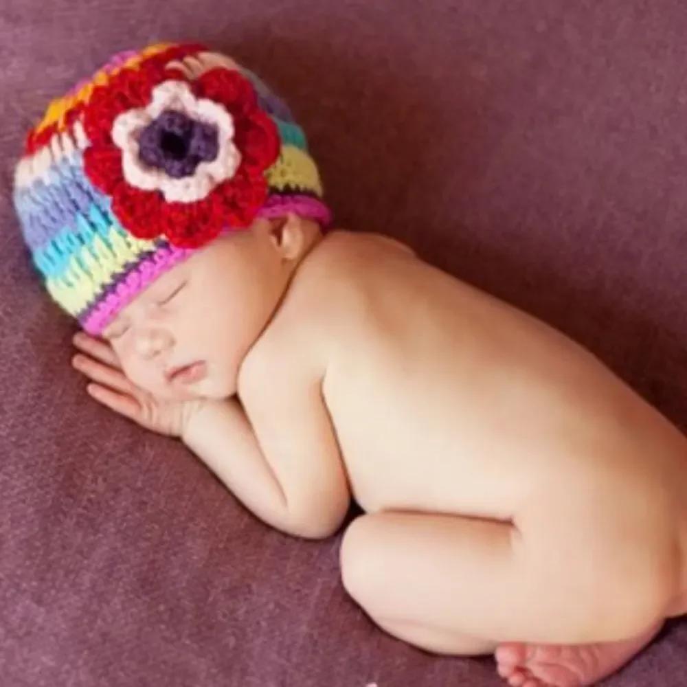 Daisy Baby Girls Infant Beanie Hat Bailey Multicolor Photography 6-12 months NWT